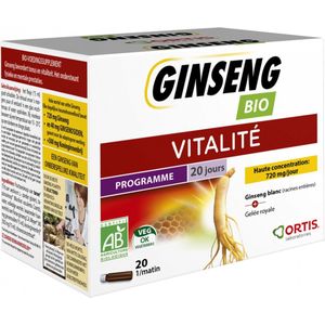 Ortis - Gingeng Bio Vitalité - Voedingssupplement - 20 Ampullen - Biologisch