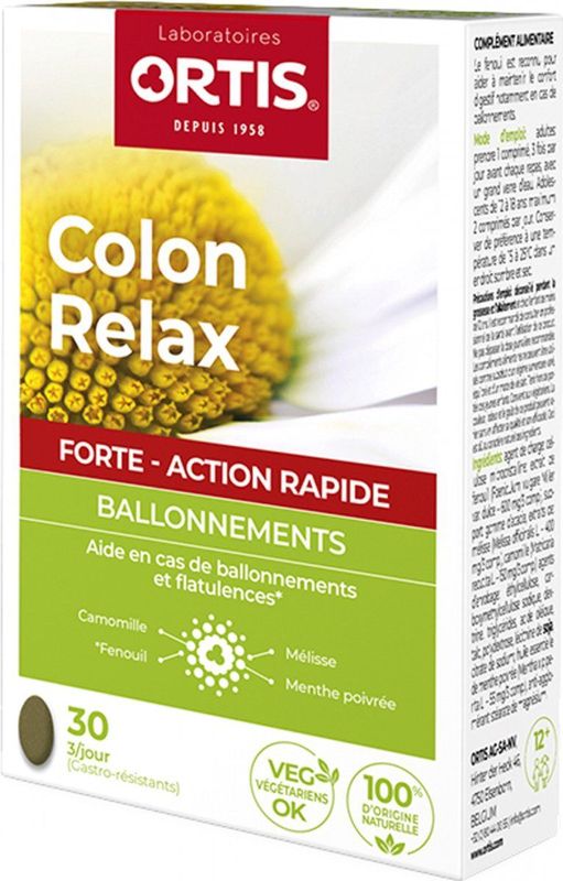 Ortis - Colon Relax Forte - Tabletten - 30 Stuks - 100% Natuurlijke Oorsprong