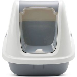 Savic Kattentoilet Nestor Giant - Kattenbak - 75.5x56x55.5 cm Wit Grijs Xxl