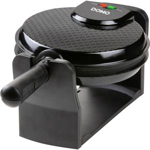 DOMO DO9223W Roterend wafelijzer - Ronde wafels Ø 17cm - Receptenboekje - Zwart
