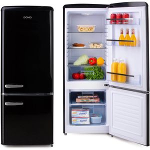 DOMO DO91706R Retro Koelkast - Koelvriescombinatie - Energieklasse D - 191 L - Zwart