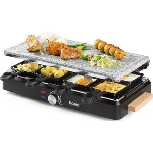 DOMO DO9262G Gourmetset - Raclette - Steengrill - 1400W - Houten afwerking