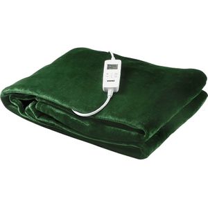 DOMO elektrische bovendeken - 10 warmtestanden - Verlicht en stimuleert - Flanelfleece - 180x160 cm - Groen