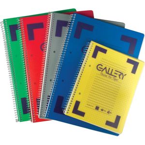 Gallery Traditional spiraalschrift ft A5, geruit 5 mm, geassorteerde kleuren, 160 bladzijden [6x]