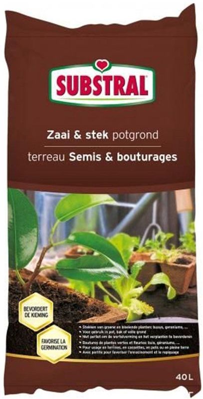 Substral - Zaai- en Stekpotgrond - Voor Groene en Bloeiende Planten - Met Perliet