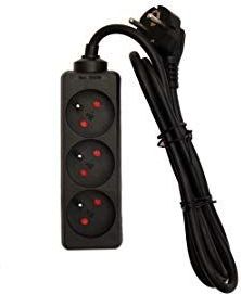 Chacon - Multistekkerdoos - Zwart - 3 x 16 A - 1,5 m