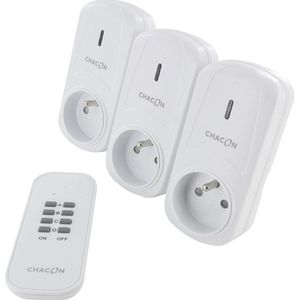 Chacon - Draadloze Schakelstopcontacten - Set van 3 - Met Afstandsbediening