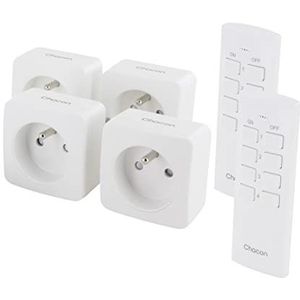 Kit met 4 minischakelstopcontacten en 2 afstandsbediening