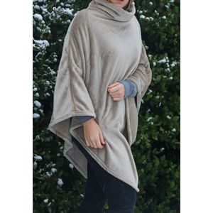 Poncho - Taupe - Comfortabele Poncho voor Binnen of Buiten - 80 x 80 cm