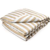 Libeco - Maora Stripe - Dekbedovertrek - Bruin - Linnen - 240 x 220 cm