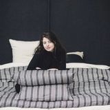 Libeco - The Tack Stripe - Kussensloop - Zwart / Grijs - 60 x 70 cm