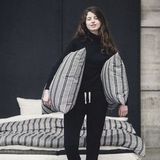 Libeco - The Tack Stripe - Kussensloop - Zwart / Grijs - 60 x 70 cm