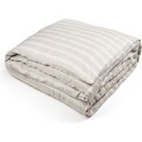 Libeco - Guest House Stripe - Dekbedovertrek - Grijs - Linnen - 240 x 220 cm