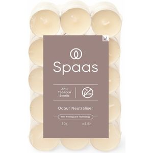 SPAAS Anti-tabak theelicht blokverpakking ± 4,5 branduren 30 stuks