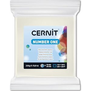 CERNIT CE0900250027C – een nummer één polymeerdeeg – boetseerklei om te bakken – kleur wit – blok van 250 g