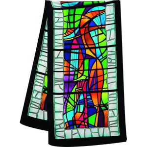 H DUPONT (een merk Clairefontaine) DUPECCPW073C Sjaal, 100% zijde, 145 x 43 cm, glas-in-lood