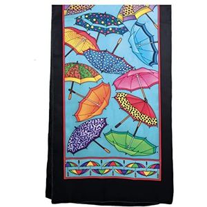 Sjaal, kort, 100% zijde, zwart, 145 x 43 cm