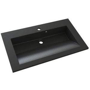 Allibert Wastafel Slide Solid Surface 80cm Zwart Graniet
