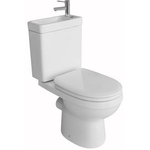 Toilet met Ingebouwde Fontein Keramiek Wit