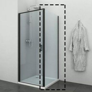 Allibert - Zijwand Loftgame 90 X 200cm - Zwart Profiel - 8 Mm Helder Glas