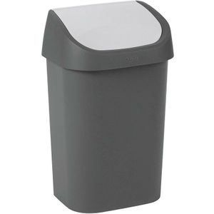 Curver Vuilnisbak Mistral Swing Recycled Pvc Antraciet Lichtgrijs 25l