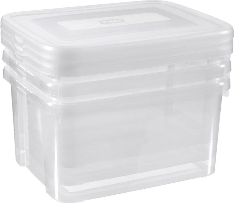 Curver Handy Opbergbox - 3x25 liter - 3 stuks - Transparant