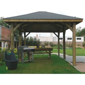 Solid Prieel Met Shingles S7719 Geïmpregneerd Hout 437x437cm | Priëlen