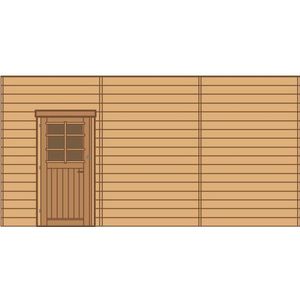 Solid Voorwand Enkele Deur Links Hout 480cm | Carports