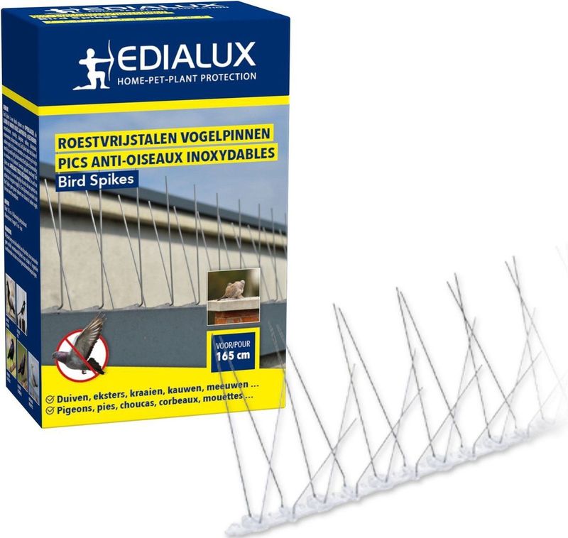 Edialux Vogelweringspinnen/ Bird Spikes RVS - 165 cm