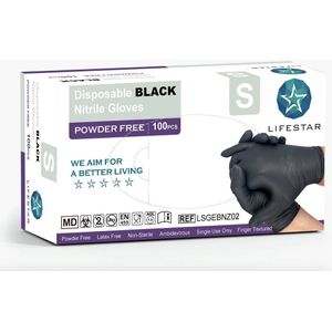 Sibel - Nitril Handschoenen - Zwart - Poedervrij - 100st