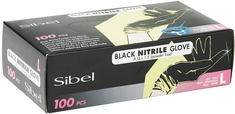 EHBO Handschoenen - Zwart - Synthetisch Rubber - Doos van 100 Stuks