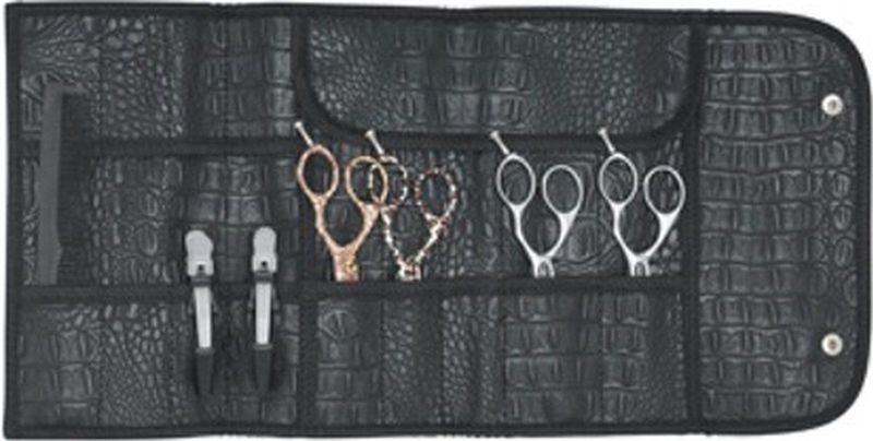 Multi Toll Roll Zwarte Etui In Matte Kroko