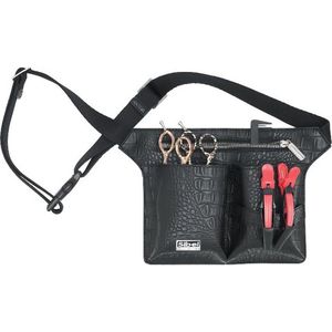 Sibel - Holsterceintuur - Zwart - Krokodillenleren Look - Met Ritsvak