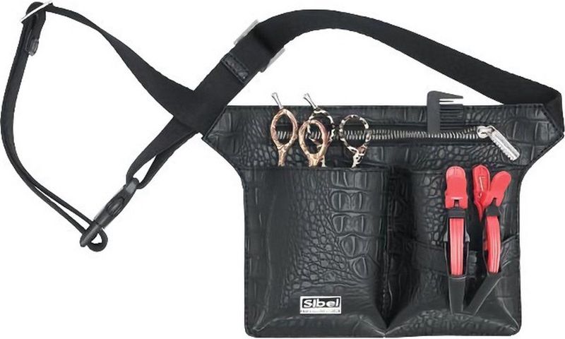 Sibel - Holsterceintuur - Zwart - Krokodillenleren Look - Met Ritsvak