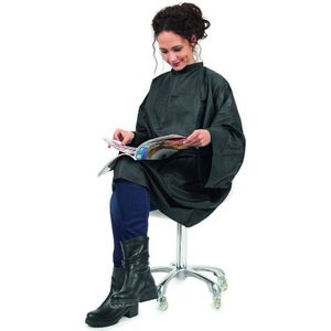 Sibel - Frisørslag - Zwart - Slangenleer Look - Met Mouwen - 178x100cm