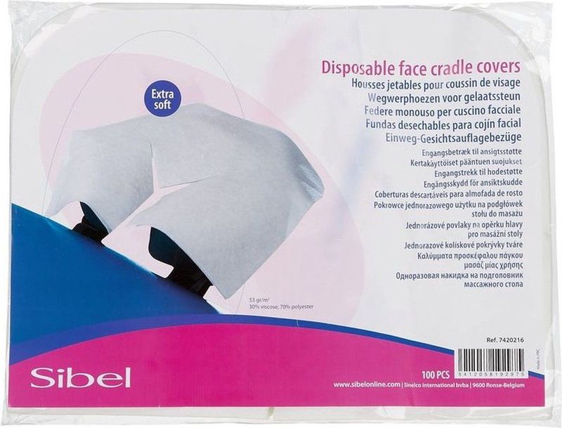 Sibel - Wegwerphoezen - 100 Stuks - Voor Gelaatssteun - Latexvrij - 41 x 32 cm