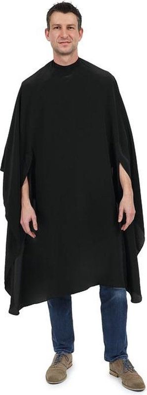 Barburys - Barber Cape - Kapmantel - Zwart - Drukknopen