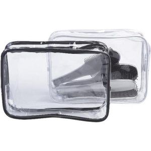 Sibel Toilettas pvc transparant wit 26,5x18x9 cm