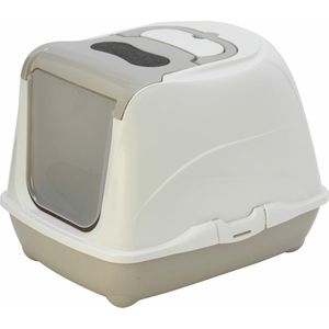 Moderna - Kattenbak - Flip cat Large - Warmgrijs/wit - 37,0x39,0x50,0 cm