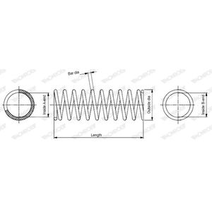 MONROE - SE3528 - Schroefveer - Achteras - 5 jaar garantie - 270 mm lengte - 146 mm buitendiameter