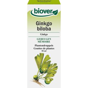 Biover Ginkgo biloba - Supplement - Goede concentratie – Vegan tinctuur met ginkgo - 50 ml