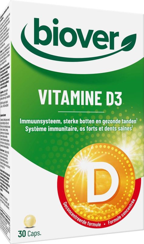 Biover - Vitamine D3 - Vitaminepreparaat - 10 mcg - 30 Capsules