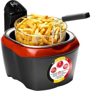 Frifri 918RR - Frituurpan - 3 liter - 3200 Watt - Koude zone - Zwart/rood
