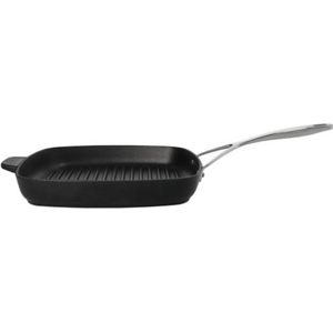 BURGERDEVIL Burger-gietijzeren pan, braadpan, grillpan - gebruiksklaar ingebrande pattie-pan - braadpan twee keer zo snel, perfect roze en ultra sappig (1
