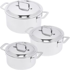 Demeyere - Intense 5 - Pannenset - RVS - 3 Delig - Ø 18, 20, 24 cm - Voor alle warmtebronnen
