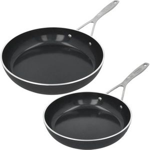 Demeyere Alu Industry 3 Koekenpannenset - Inductie - 24 cm + 28 cm - Ceraforce Antikleeflaag - PTFE-vrij