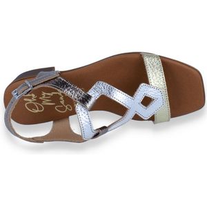 Oh My Sandals Dames Sandaal Zlver Goud ZILVER