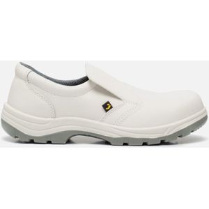 SAFETY JOGGER S2 veiligheidsschoenen voor heren met stalen neus, X0500, werkschoenen, antislip, voor dames, veiligheidsklomp van leer, antibacterieel, waterdicht, wit, Wit.