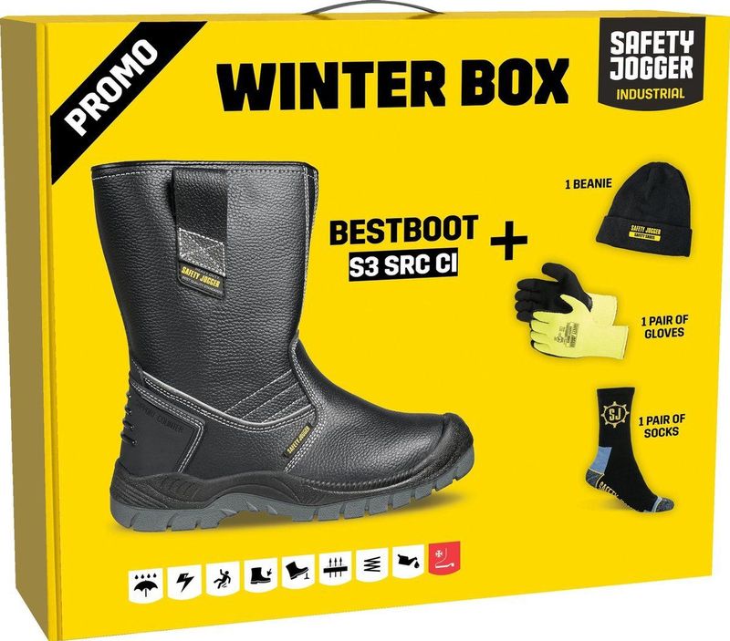 Safety Jogger - Bestboot S3 - Werklaars - Zwart - Barton Action-leer