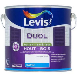 Levis Duol - Hout Buiten - Primer & Lak - Satin - Wit - 2.5L